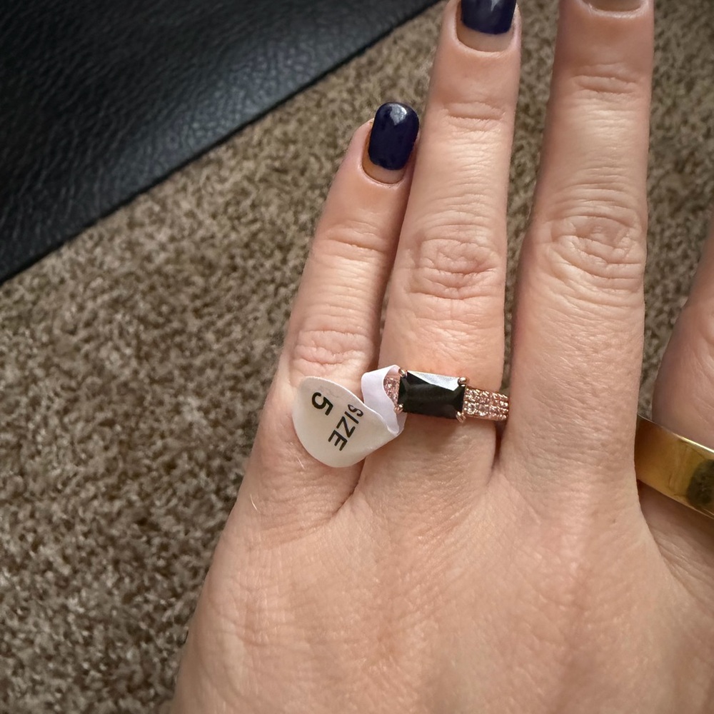 Rose Gold and Black Stone Ring